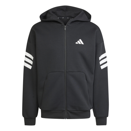 Campera de Hombre Adidas Future Icons 3 Franjas Cierre Frontal Negro