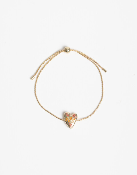 Pulseras Flexibles Metal Pulsera Flexible Dije Corazón - Dorado