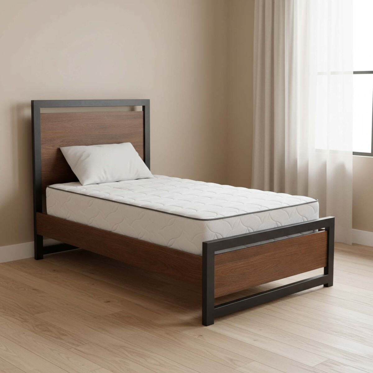 COLCHÓN - 1 PLAZA RESORTES-POCKET NATURAL-BEIGE TOFFEE 