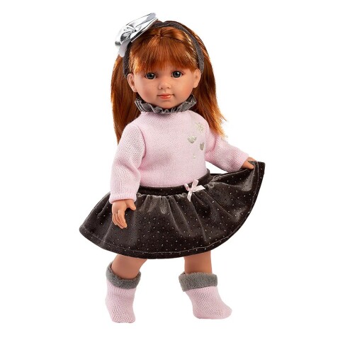 Muñeca Llorens Nicole Vestido FIesta Pelirroja 35 cm Bebota Variante Modelo Nicole