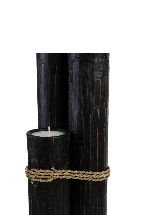 VELAS Y CANDELABROS SET 3 VELAS BAMBÚ BLACK 40/60/80H CM