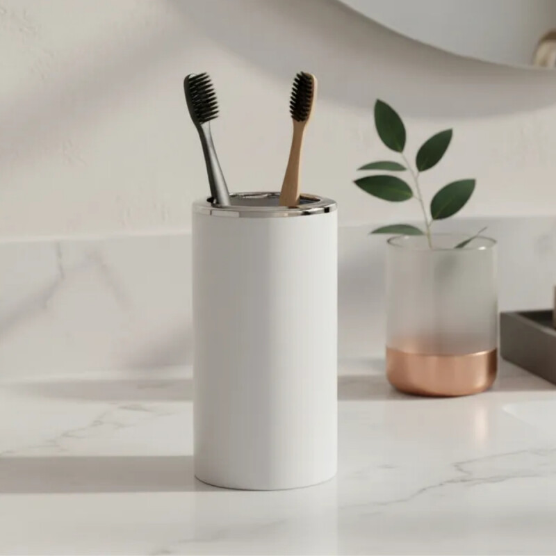 Porta cepillo de dientes de plástico BLANCO