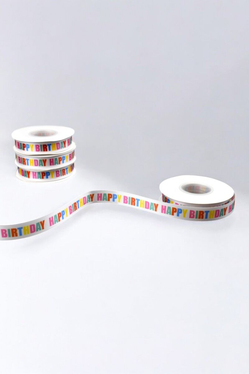 Cinta feliz cumpleaños liso 2cm x 25mts. - FELIZ CUMPLE - FELIZ CUMPLE 