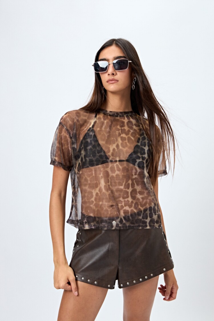 TOP RUST Animal Print