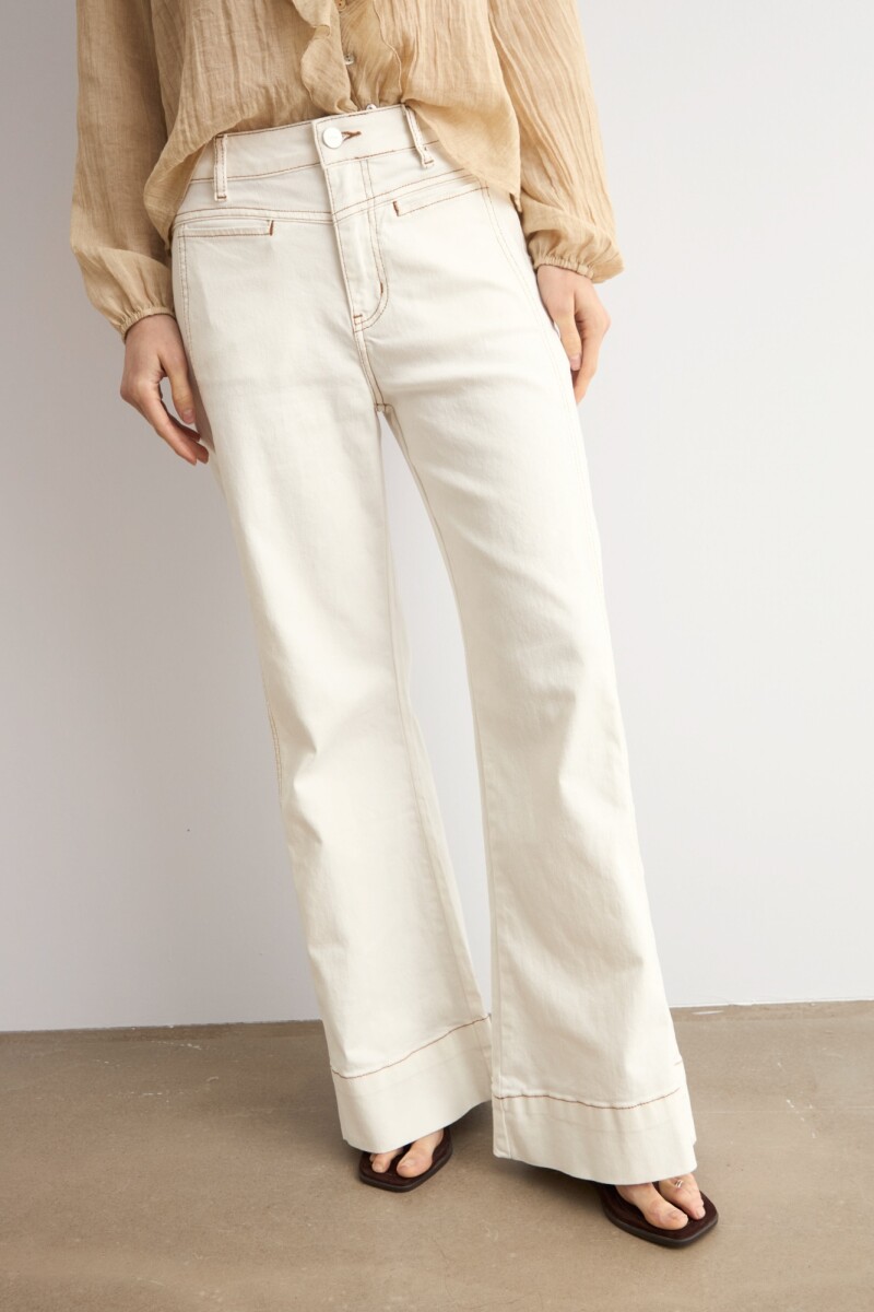 Jean wide leg Flora crudo
