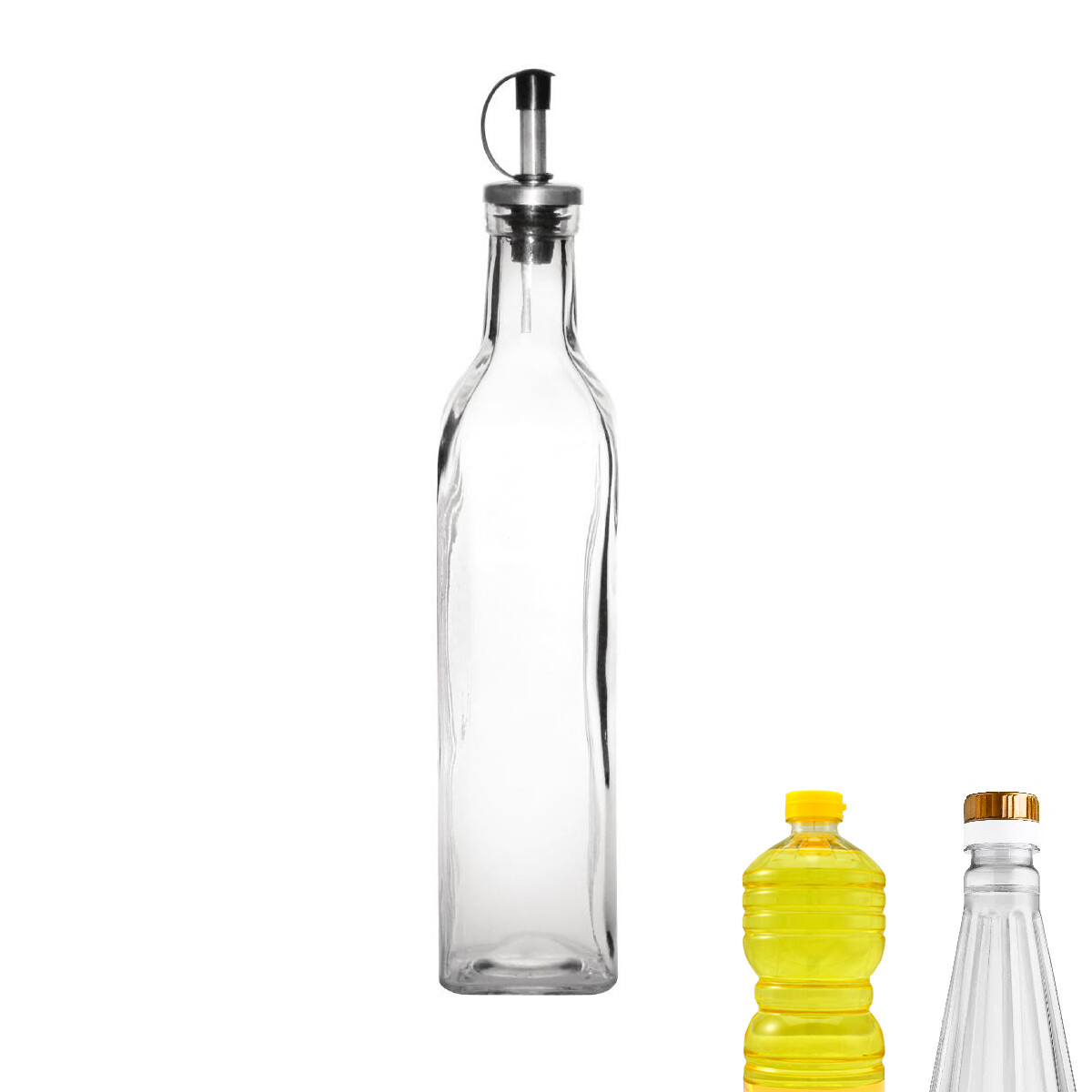 Botella Aceitera Vidrio Con Pico De Metal 26cm Cocina 