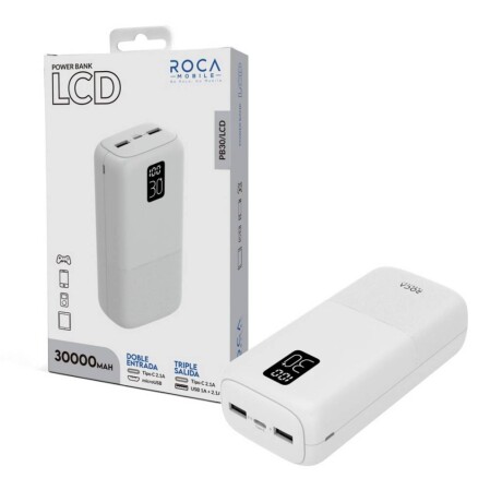 Power Bank ROCA PB30/LCD 30.000mAh Blanco Power Bank ROCA PB30/LCD 30.000mAh Blanco