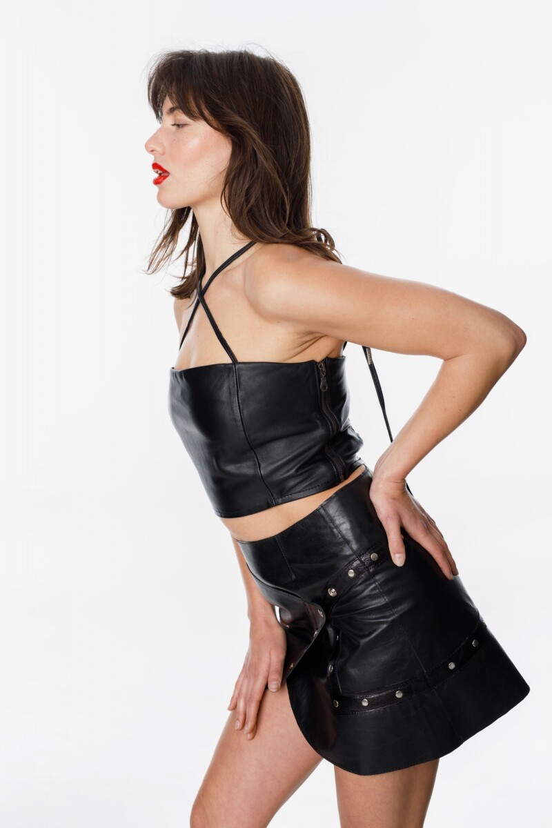 Falda Leather Irisa Negro