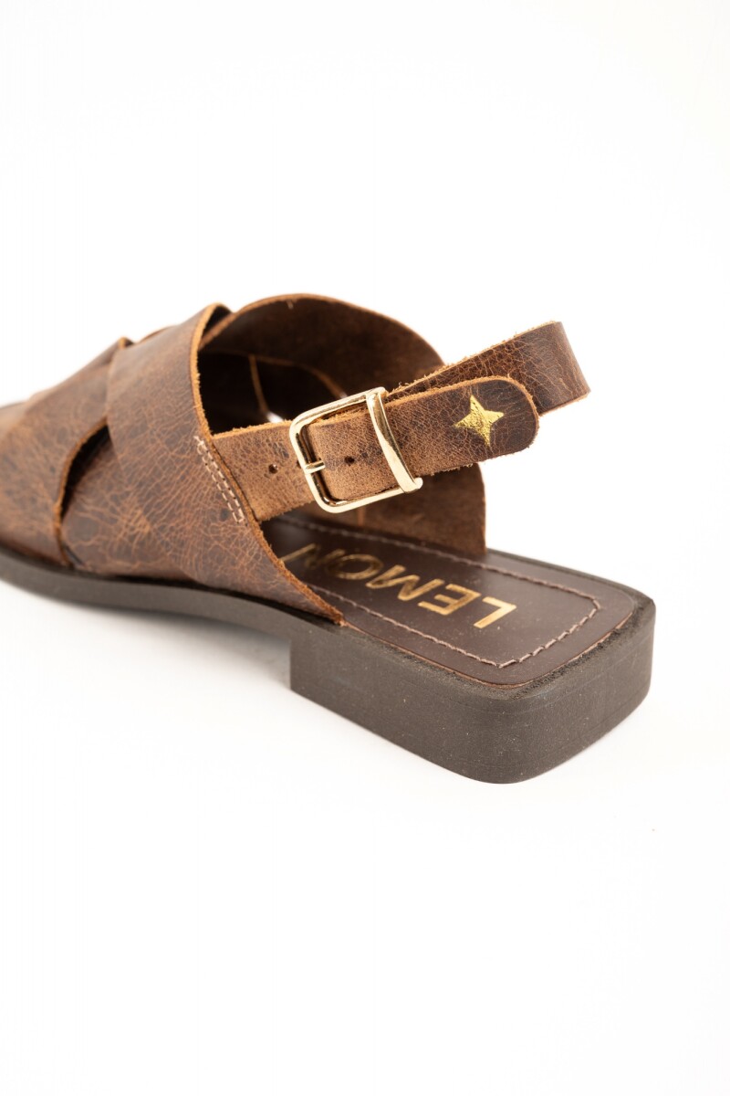 Sandalias Entrecruzada Chocolate