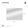 Espejo Horizontal Lumax c/marco desempañador y luz 120x70cm Blanco