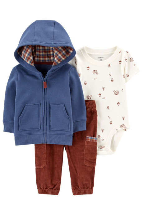 Set tres piezas campera y body de algodón más pantalón de pana Set tres piezas campera y body de algodón más pantalón de pana