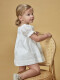 Vestido De Openwork Engomado Blanco Roto