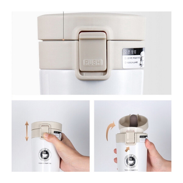 Vaso Térmico 350ml C/ Tapa Abre Facil Cafe Te Agua Y+ Variante Color Bordo