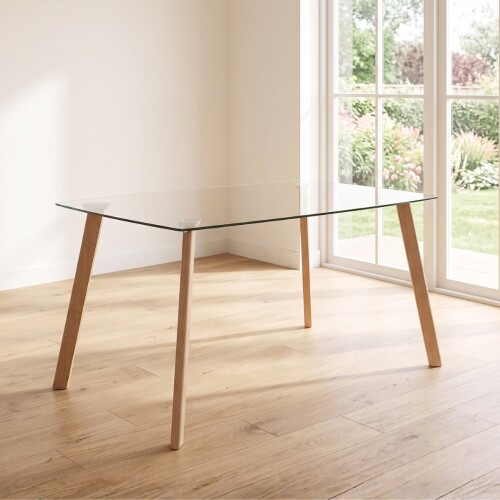Mesa de Comedor de Vidrio - Eames Natural Mesa de Comedor de Vidrio - Eames Natural