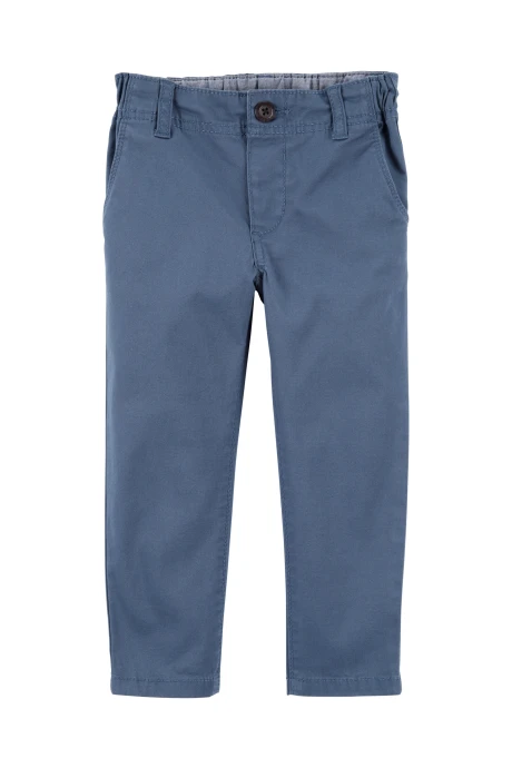 Pantalón clásico de sarga, entallado, azul Pantalón clásico de sarga, entallado, azul