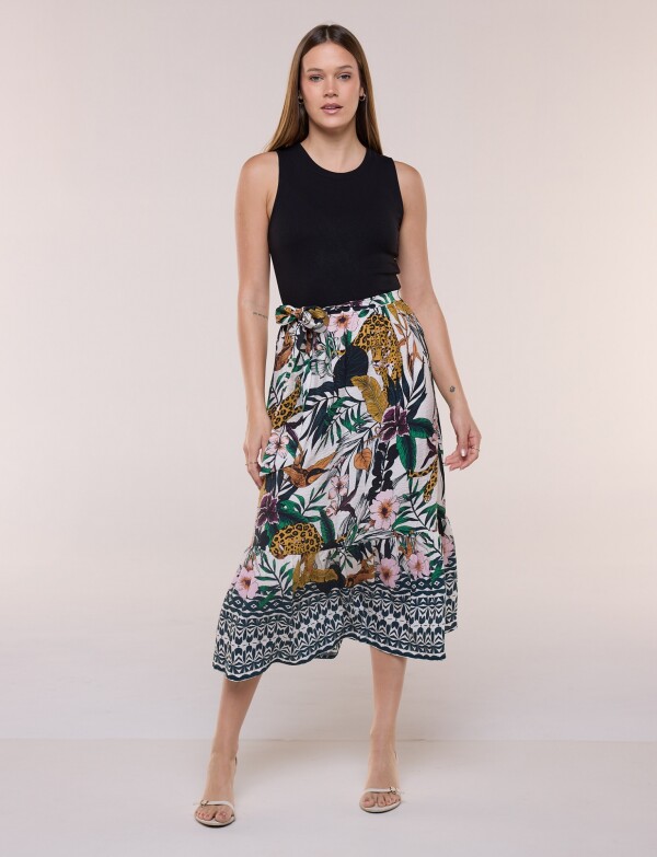 Vestido Maxi Combinado NEGRO/MULTI