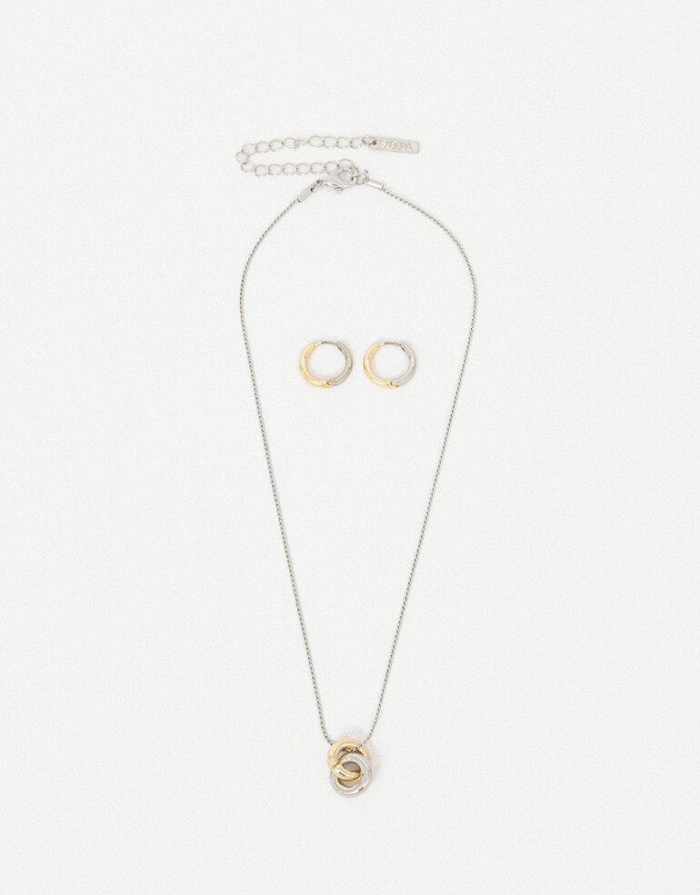 Bijouterie Set Sets temáticos Set De Collar Y Aros Metal Biplating - Dorado
