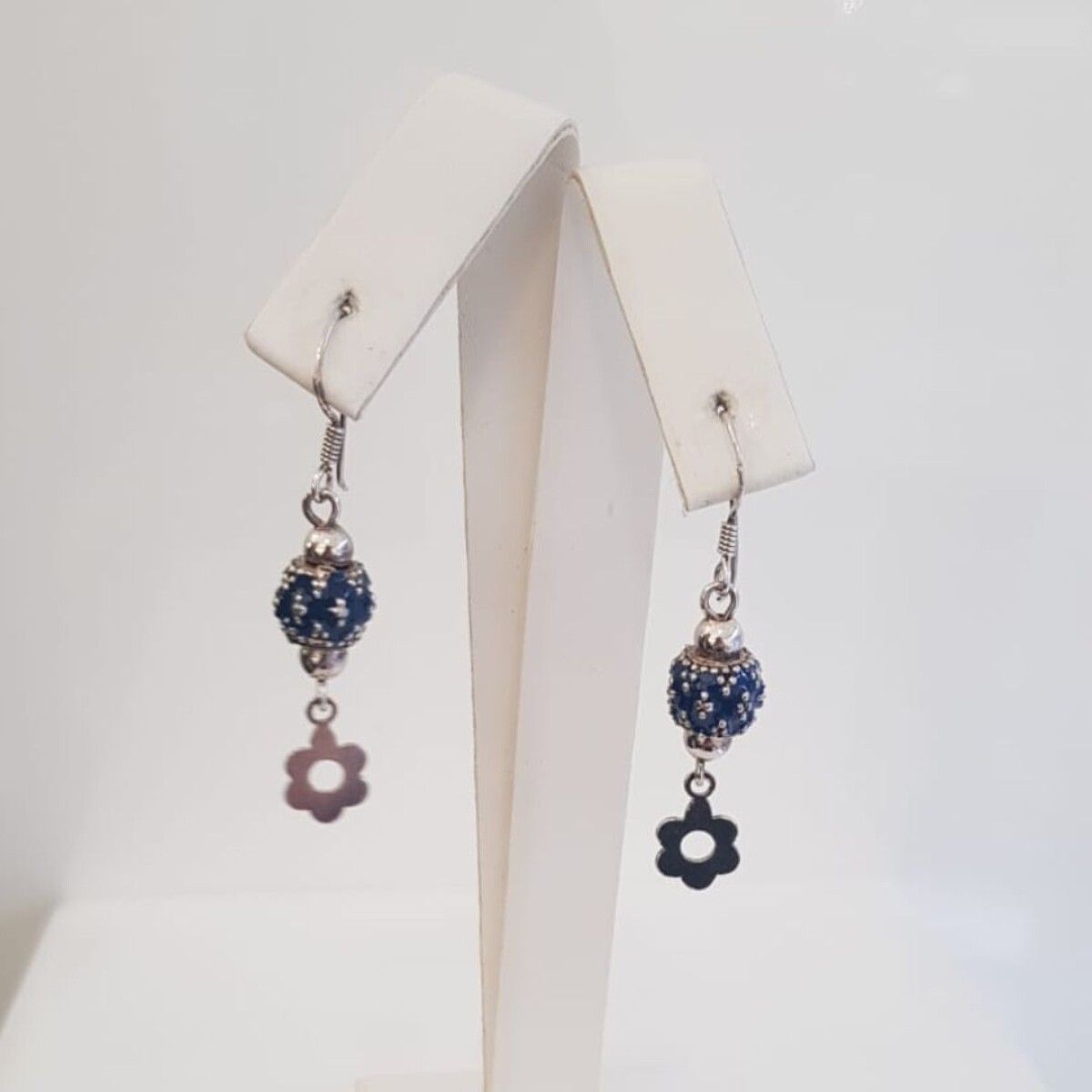 Caravana Flor - Plata 925 