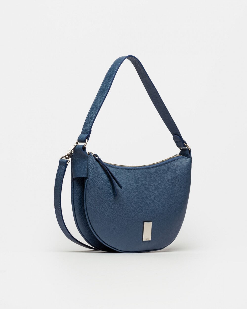 Cartera al Hombro Lua En Cuero Graneado Azul