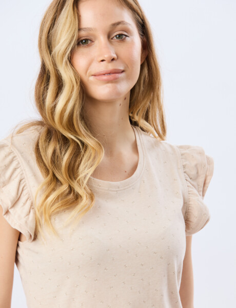 REMERA ESTAMPADA DE ALGODÓN Beige