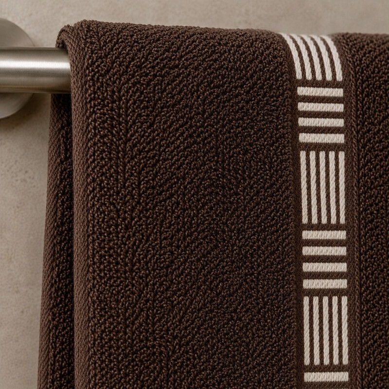 Toalla de Baño en Aldogón 70x135cm Moreto Marron