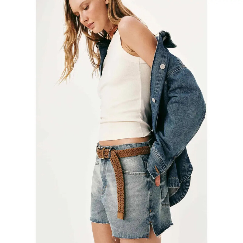 SHORTS FEM AZUL MEDIO