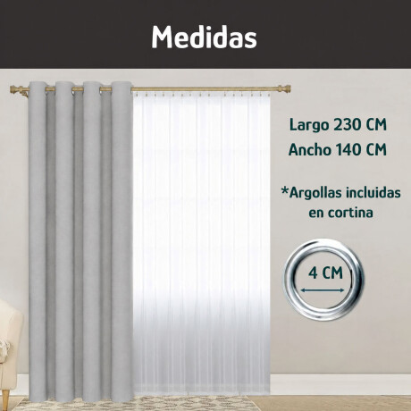 Cortina Blackout 140x230 Cm No Pasa Luz Living Dormitorio Gris