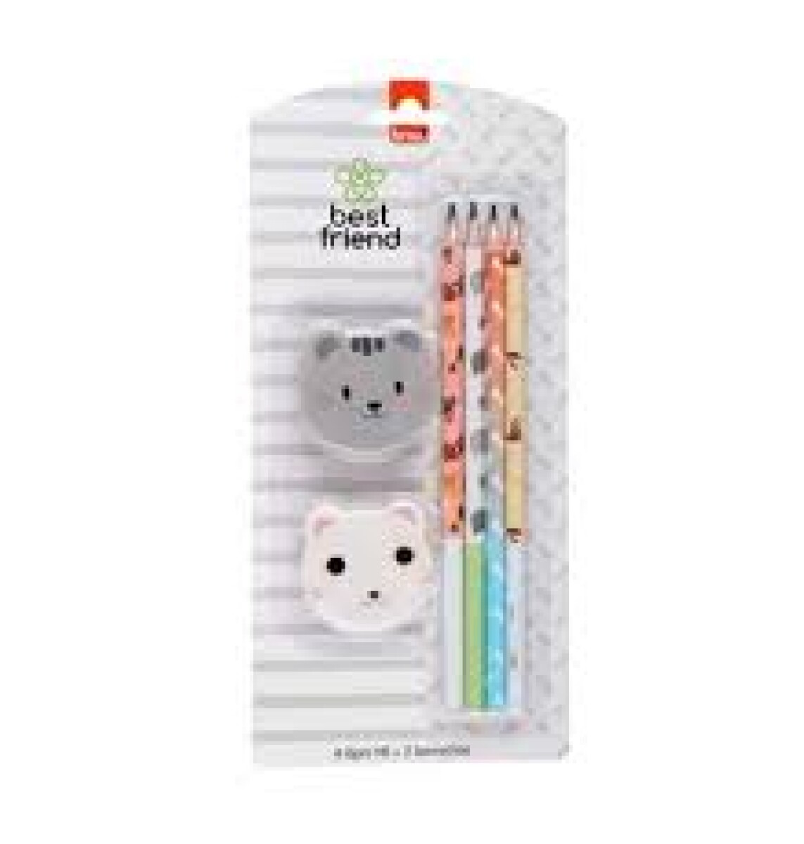 Lapiz MP x 4 + 2 Goma Diseño 