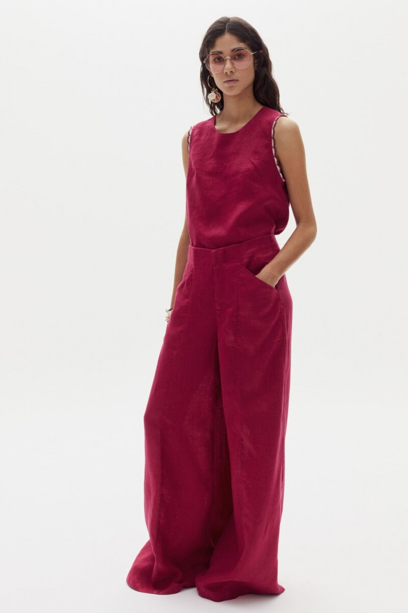 Pantalón Vincent en Lino Cherry