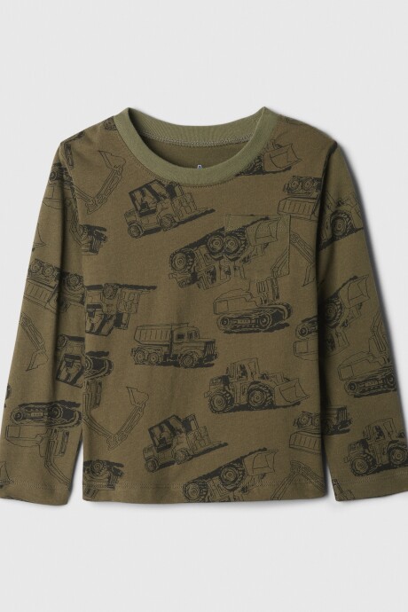 Remera Grafico Manga Larga Toddler Niño Olive Night 19-0515Tcx