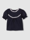 Camiseta Con Detalle De Ondas A Contraste Azul