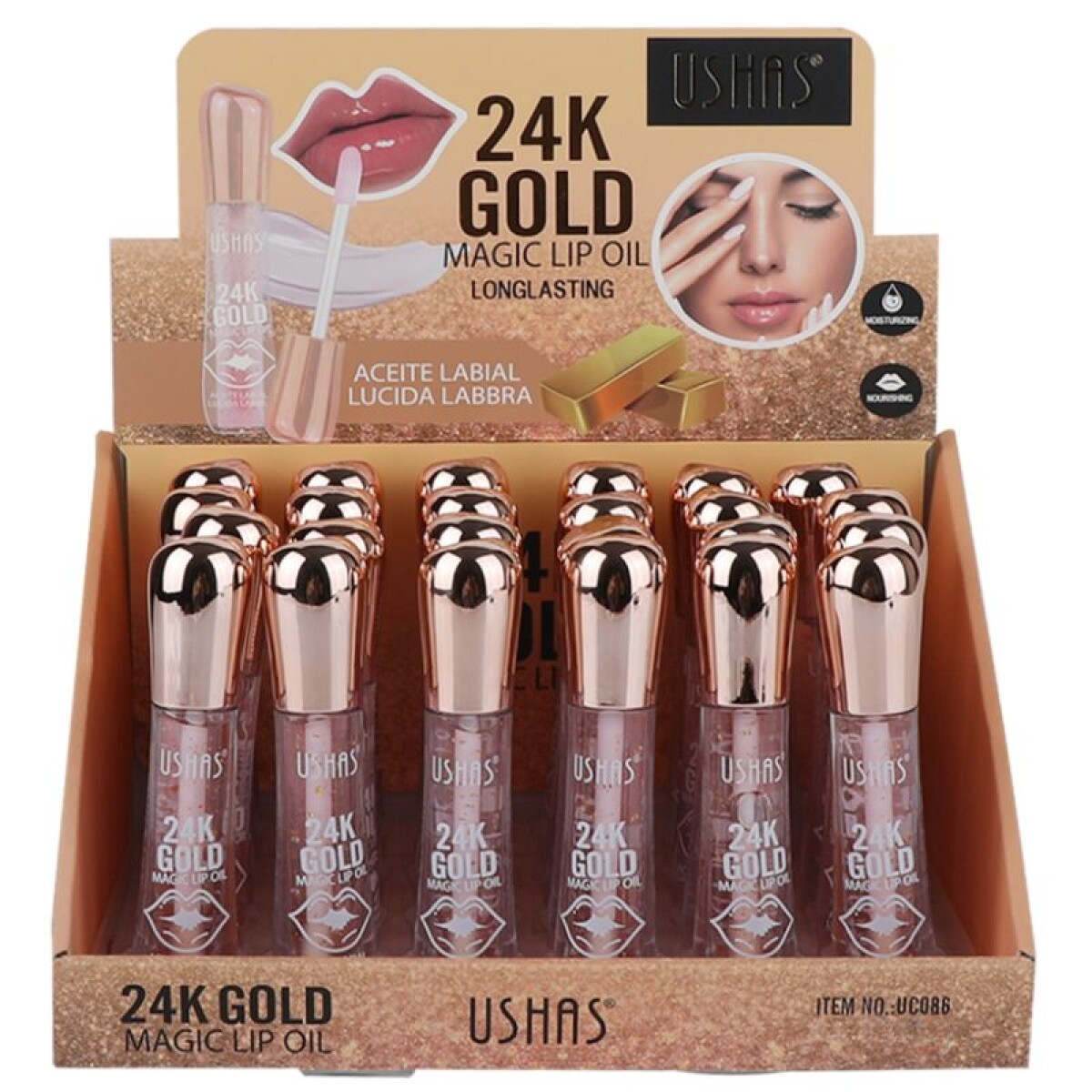 Ushas - 24k Aceite Labial Mágico Larga Duración 