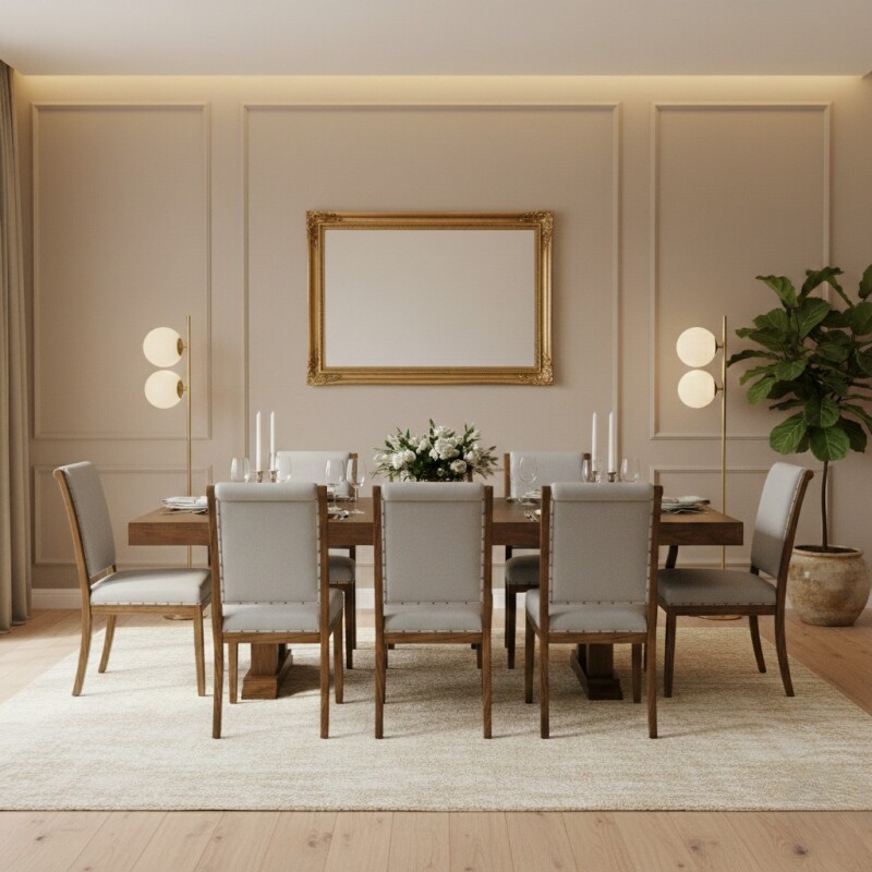 JUEGO COMEDOR JCM002 8 PUESTOS - CREMA 305540 (CD) Unica