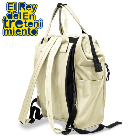 Mochila Cartera Everlast Bolso Dama Urbana Antirrobo Crema