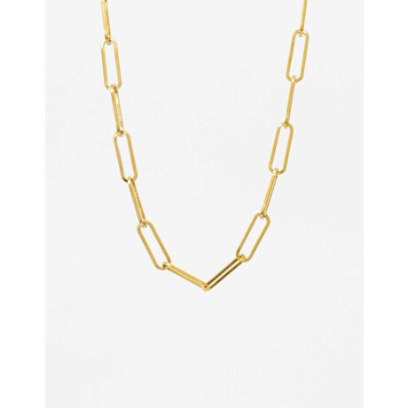 Collar Corto Eslabones De Acero Dorado