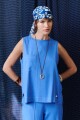 TOP LINO POCKET AZUL