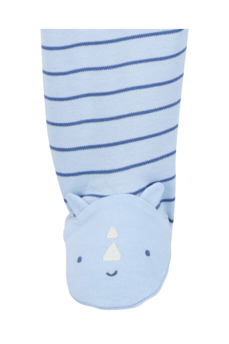 Pijama una pieza de algodón, con pie, diseño rinoceronte Sin color