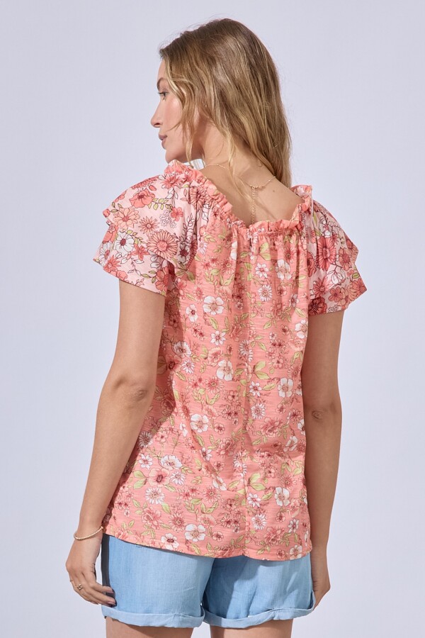 Blusa Flowers CORAL/MULTI