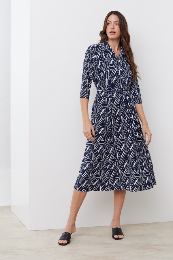 Vestido Geometric AZUL/BLANCO