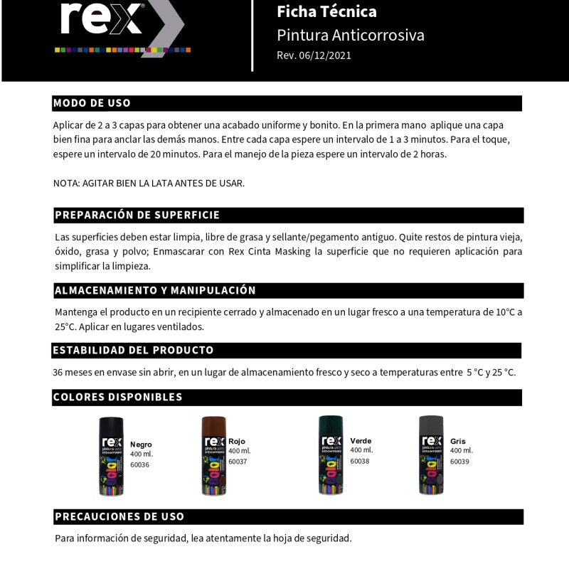 Pintura Aerosol Spray Anticorrosiva Secado Rápido Negro