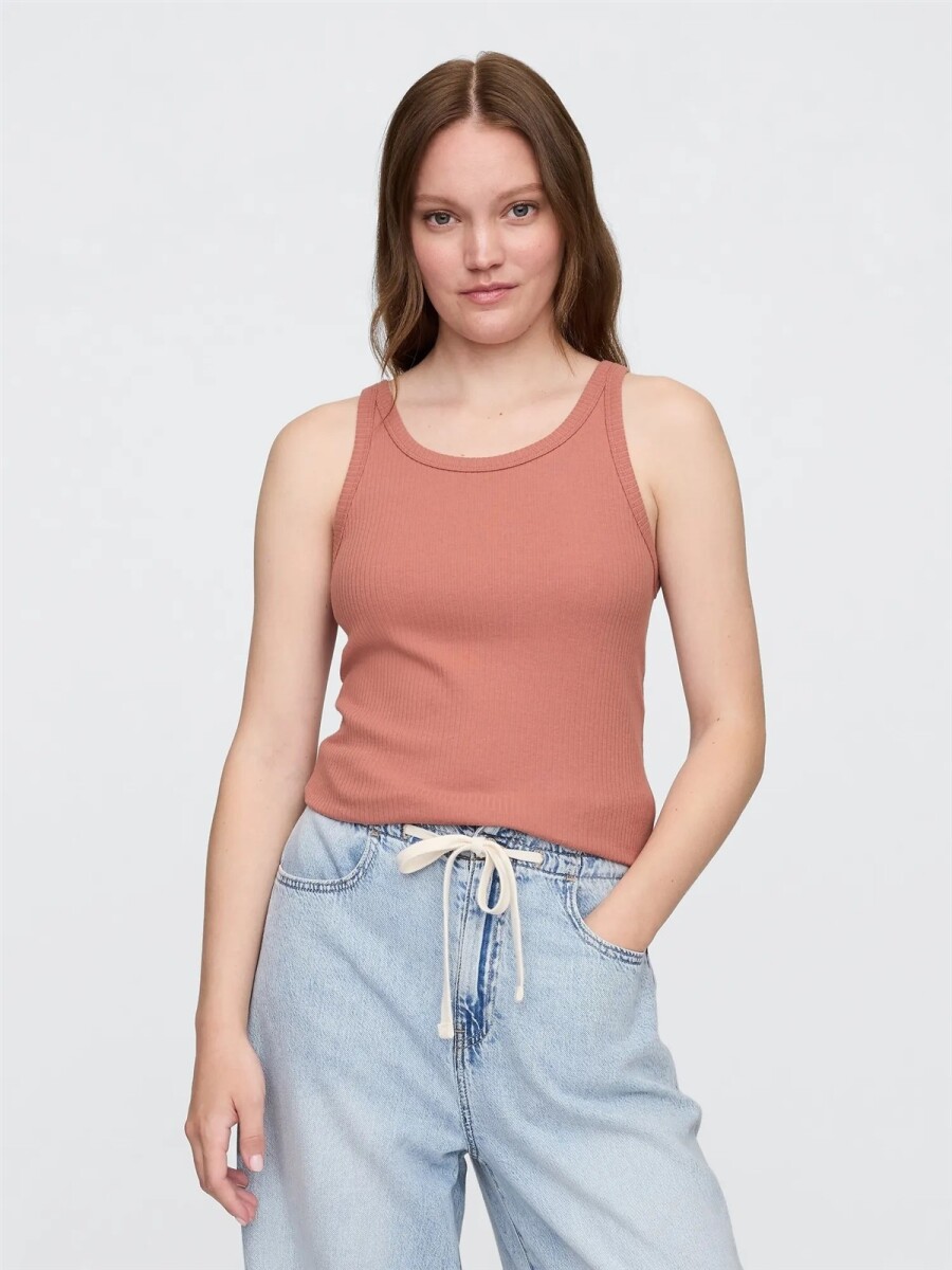 Musculosa Ribbed Mujer - Faded Cedar 