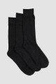 Pack x3 medias bamboo lisas xu Negro