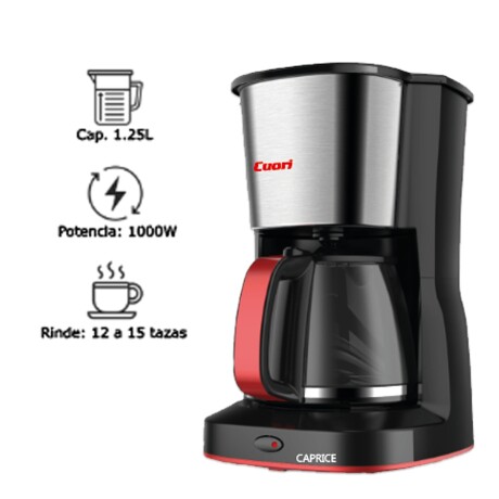 Cafetera Eléctrica 12 Tazas Vidrio Antigoteo Mantiene Calor Negro