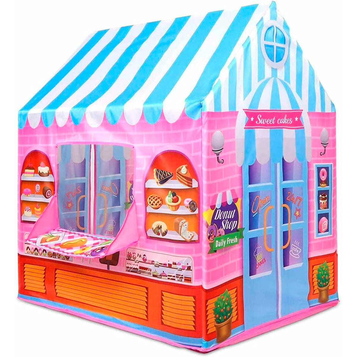 Carpa Casita Infantil Dino Pastelería 93x69x103cm - Rosa 