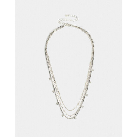 Collares Cortos De metal Plateado