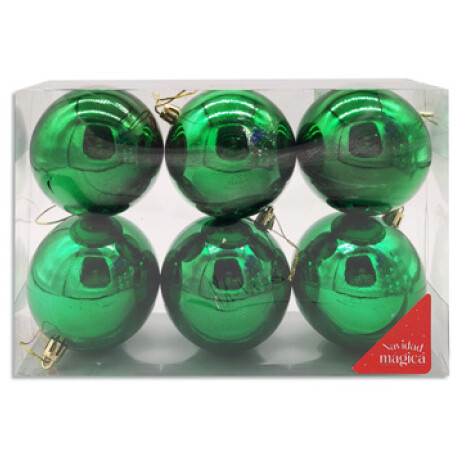 Esferas Nº8 Brillosa X6 - Verde - 24x16x8cm Unica