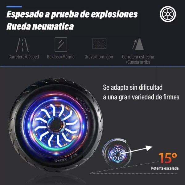 Skate Electrico Hoverboard Musica Bluetooth Luz Patineta 10" Variante Color Blanco
