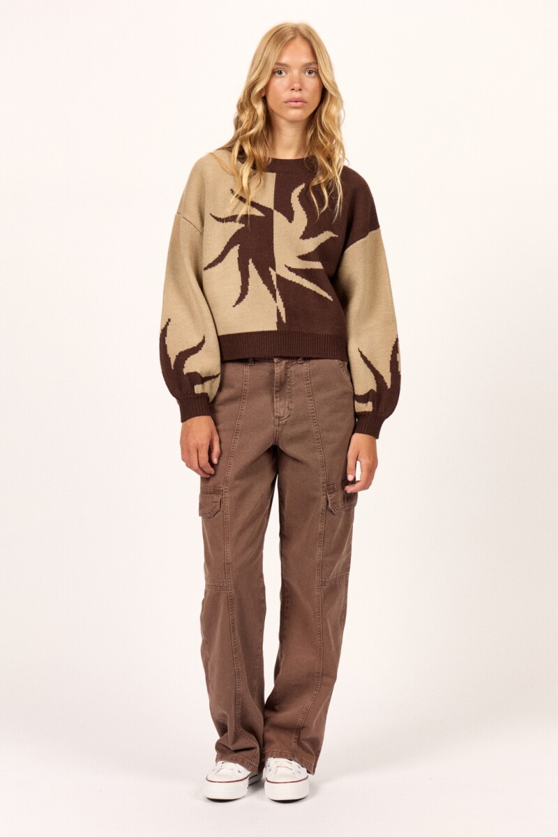 SWEATER SUN SPIN SWEATER H-marron