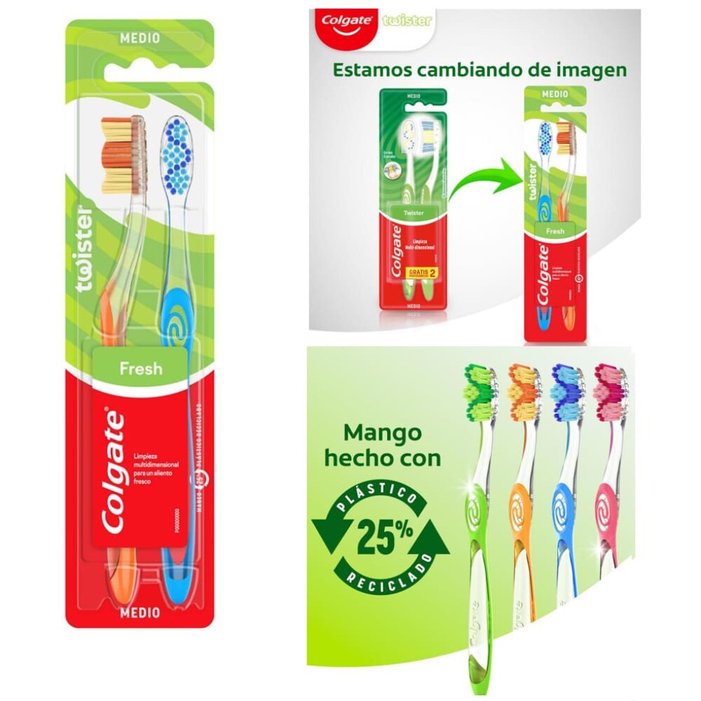 COLGATE CEPILLO TWISTER 2X1 CJ única