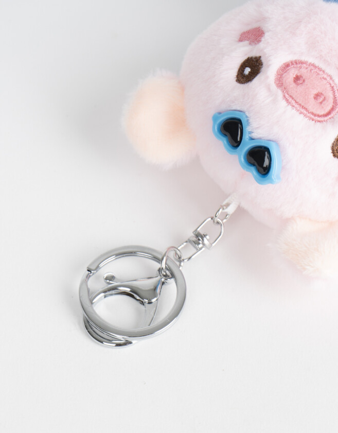 Llavero Peluche Llavero Y Charm De Peluche De Cerdito - Rosa Claro